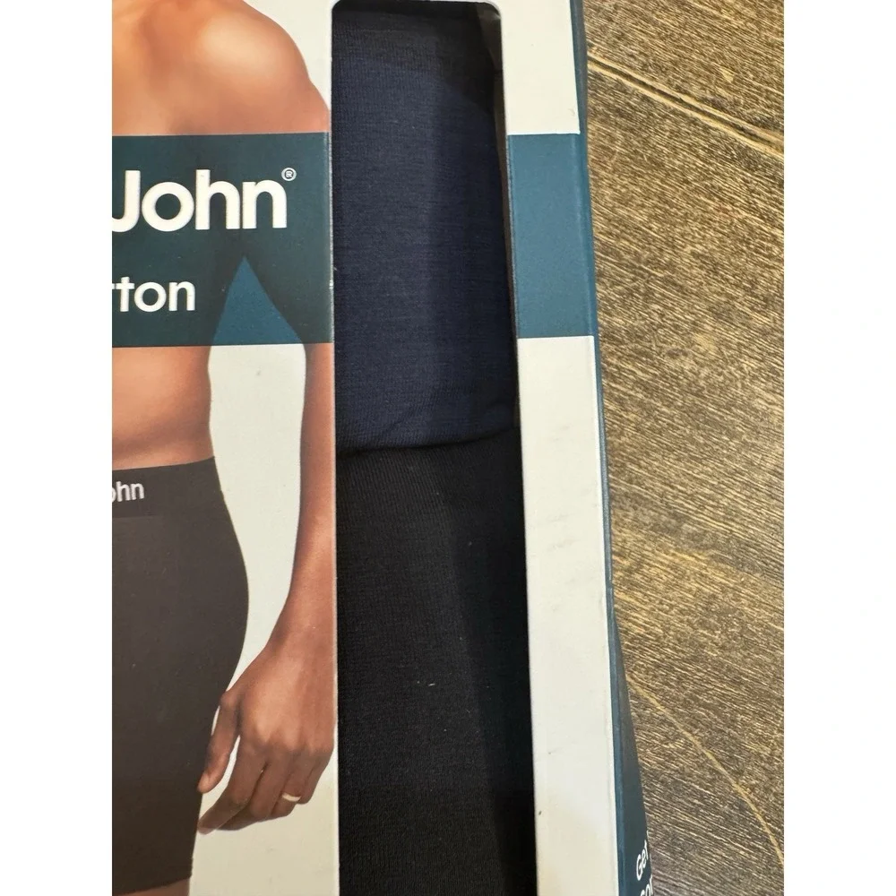 Tommy John Cool Cotton 6 Inch Boxer Briefs Navy and Black - 2‎ Pack Size Small